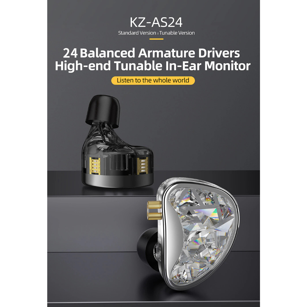 Tai nghe KZ AS24 HiFi Earphone 24 BA Units High-end Tunable In-Ear balanced armature Earphones
