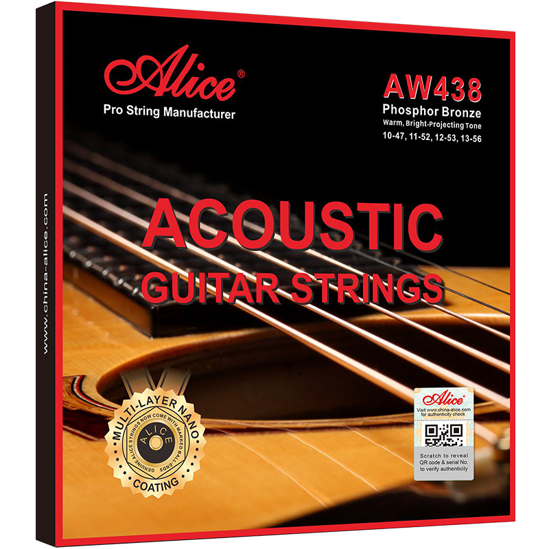 Bộ dây đàn Guitar Acoustic - Alice AW438 - Plated High-Carbon Steel, Phosphor Bronze Winding, Multi-Layer Nano Coating
