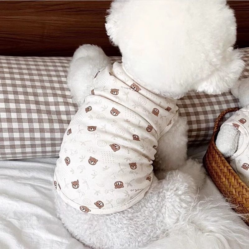 Áo chó mèo giá rẻ hoạ tiết gấu nâu xinh xắn