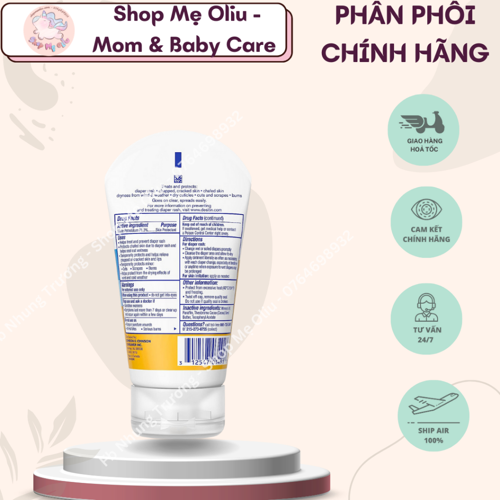Kem mỡ Desitin đa năng chống hăm cho bé,vết xước,vết bỏng, bảo vệ da, da khô nứt nẻ 99g - Multipurpose Baby Diaper Rash