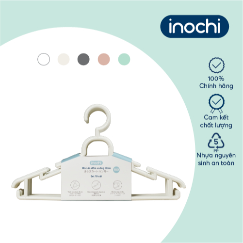 Móc Áo Đầm Vuông Hara 180 Móc quần áo Mắc áo người lớn Inochi (Lốc 10 Cái)