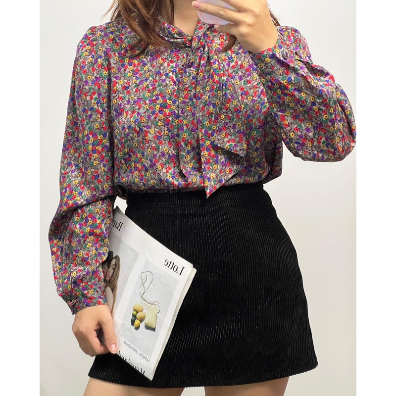 Áo sơmi 2hand hoạ tiết đa sắc vintage Nhật