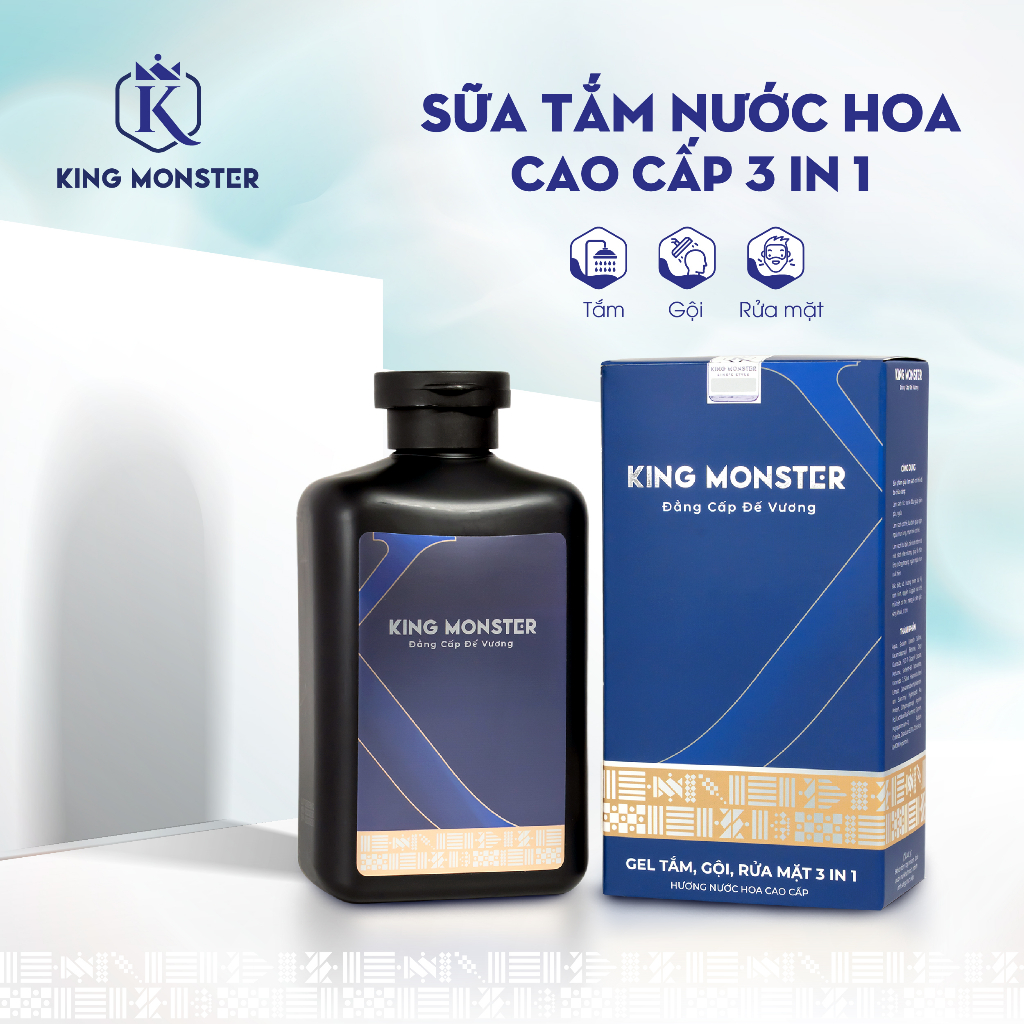 Sữa tắm gội hương nước hoa cao cấp KING MONSTER 3 in 1 350ml