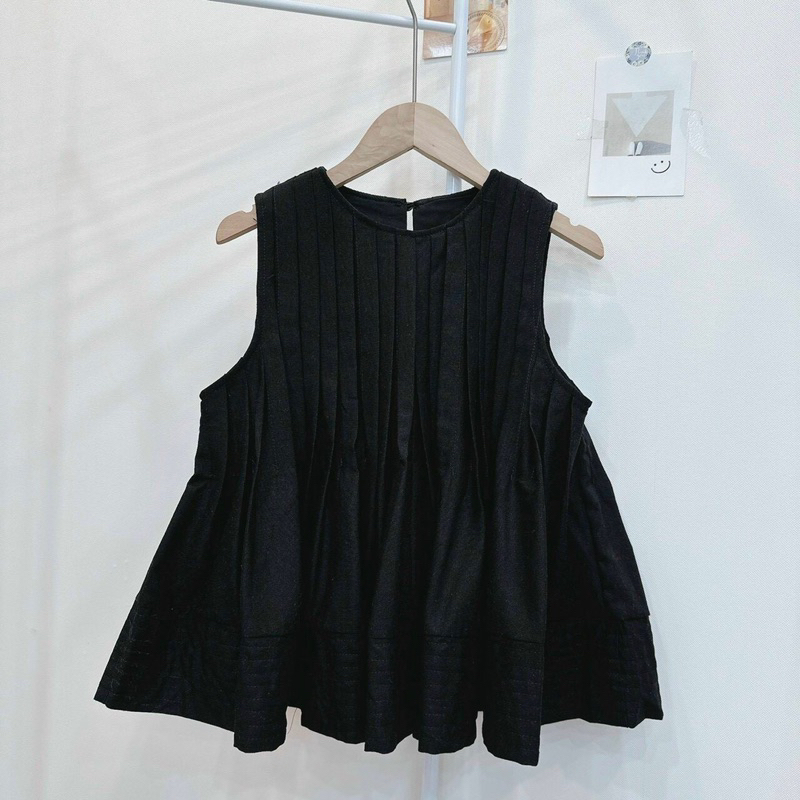 Áo xếp li babydoll Linen 2 lớp