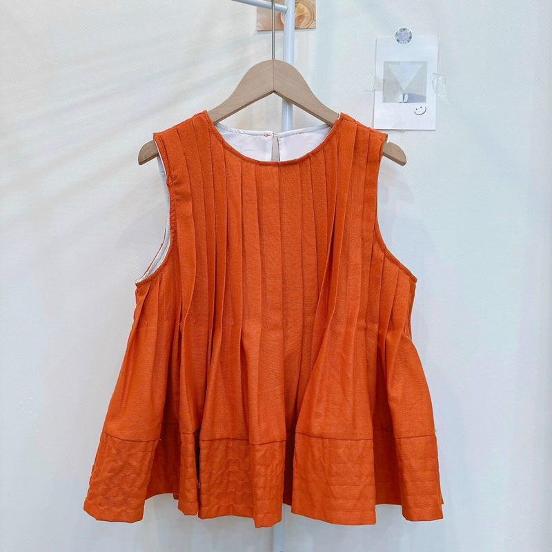 Áo xếp li babydoll Linen 2 lớp