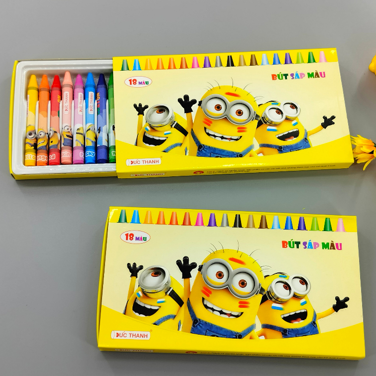 BÚT SÁP MÀU ĐỨC THANH Hình Minion Tinh Nghịch 12 /18 / 24 MÀU AN TOÀN CHO BÉ TÔ MÀU