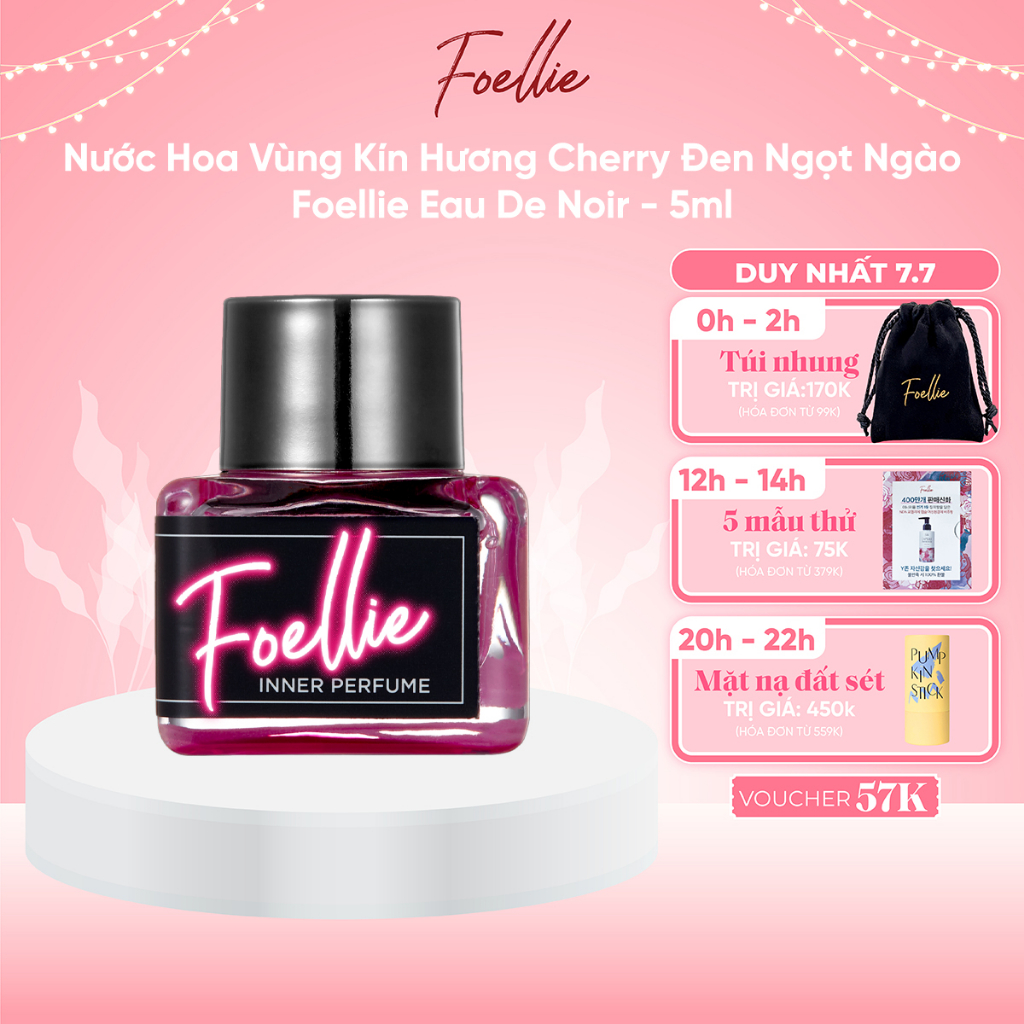 Nước Hoa Vùng Kín FOELLIE Hương Cherry Đen Ngọt Ngào Inner Perfume Eau De Noir 5ml