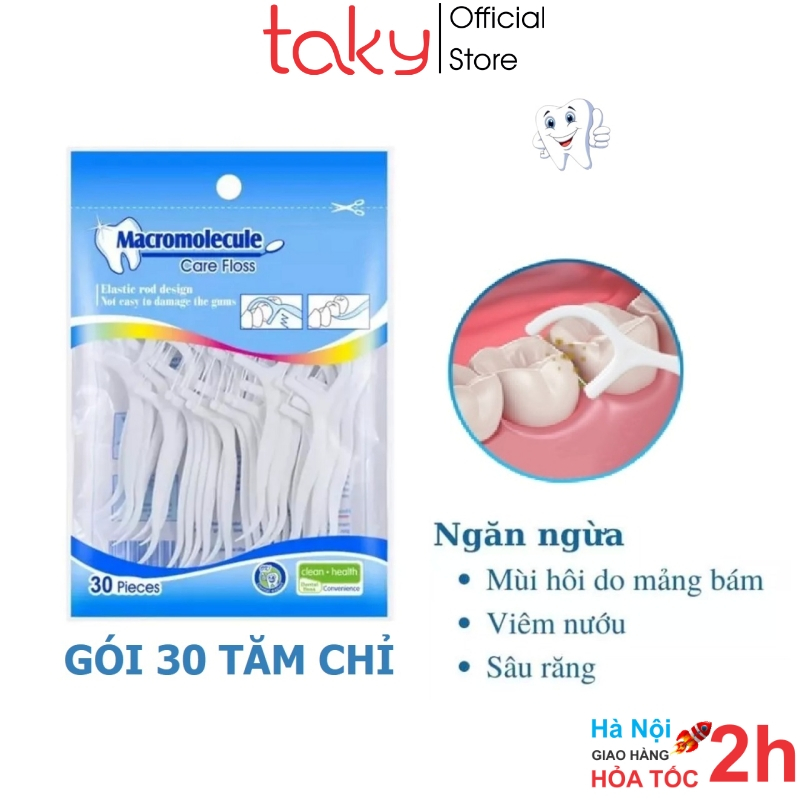 Túi 30 Tăm Chỉ - Taky, Chỉ Nha Khoa, Chất Lượng Cao Sợi Chỉ Mảnh, Tiện Dụng Mang Theo Người Và Du Lịch. 7034