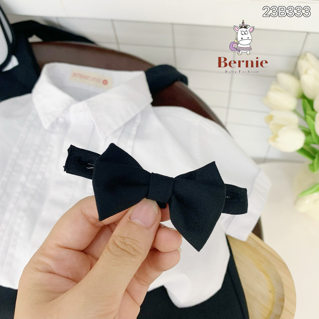 Bộ sơ mi cộc tay 3 chi tiết  Bernie cho bé