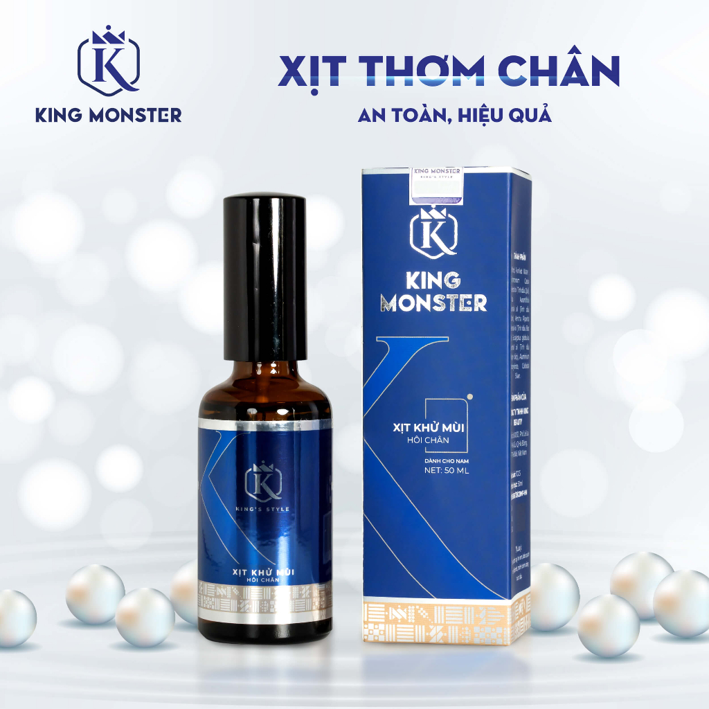 Xịt Thơm Chân KING MONSTER Dành Cho Nam Giới ngăn tiết mồ hôi chân tiêu diệt vi khuẩn hiệu quả