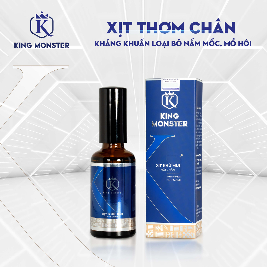 Xịt Thơm Chân KING MONSTER Dành Cho Nam Giới ngăn tiết mồ hôi chân tiêu diệt vi khuẩn hiệu quả