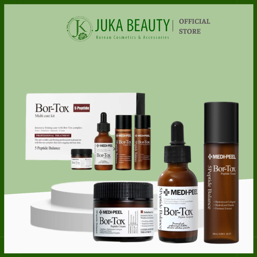 Tinh chất/ Kem dưỡng/ Nguyên Bộ căng bóng, chống lão hoá Medi Peel Bor Tox Peptide Toner/ Ampoule/ Cream/ Multi Care Kit