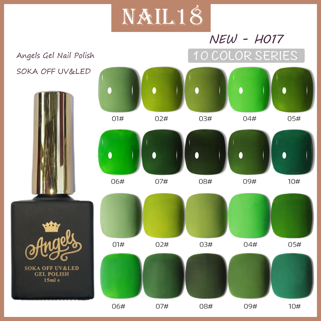 Sơn Gel Angels, Sơn móng tay chuỗi màu xanh lá cây rừng H17