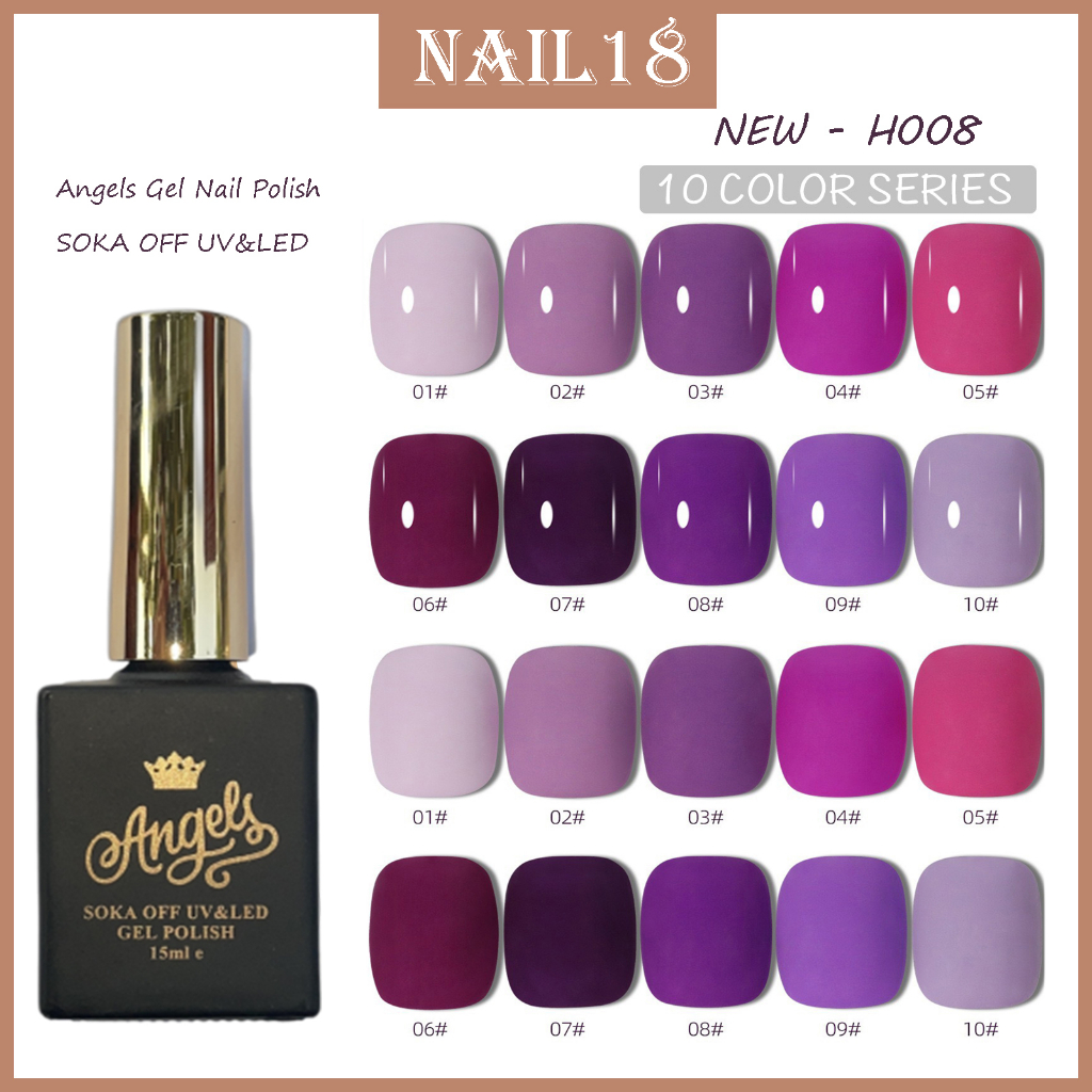 Sơn Gel Angels, Sơn móng tay chuỗi màu tím H8