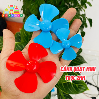 5 Cánh quạt nhựa mini 4 cánh 6cm 8cm 9cm trục 2mm cho motor 130 180 300 370
