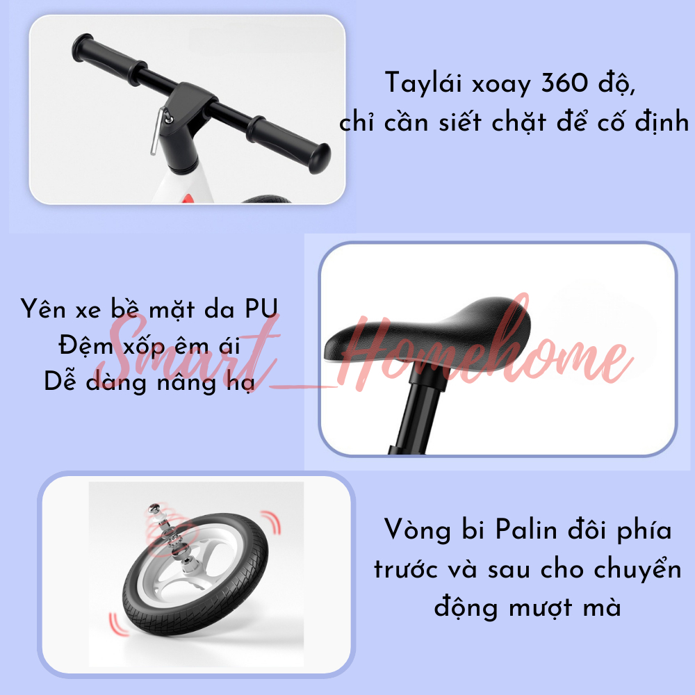 Xe cân bằng trẻ em 2-6 tuổi 12-14icnh , xe chòi chân giữ thăng bằng cho bé vận động thể thao Smart_Homehome VAN01