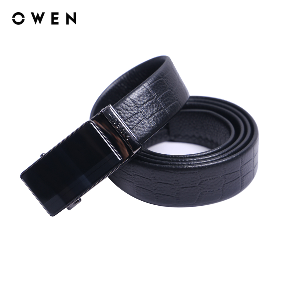 OWEN - Dây lưng Nam Owen màu Đen chất liệu 100% Leather - BELT232709