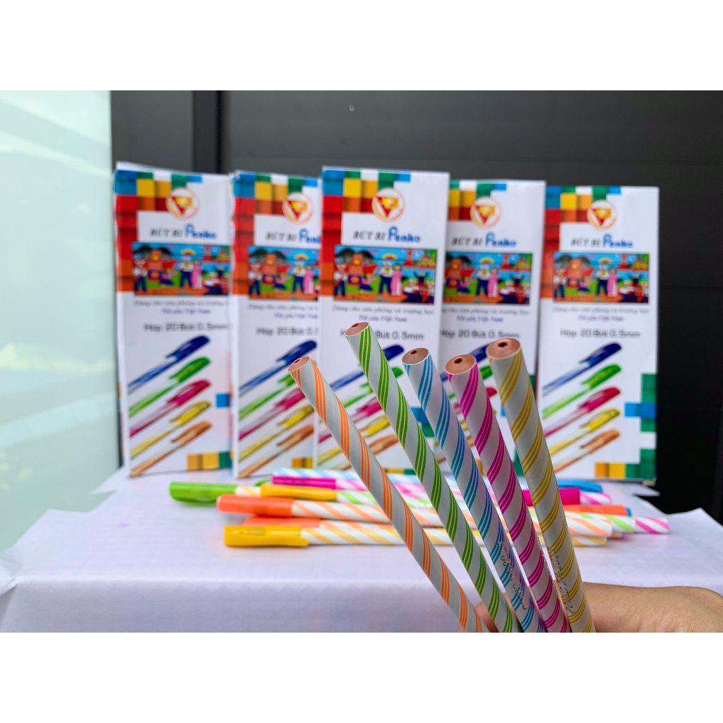 Hộp 20 bút bi nến Penko viết siêu mượt màu mực đẹp