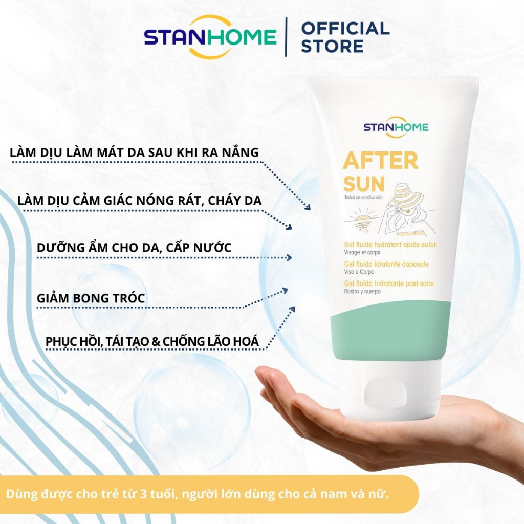 Kem Dưỡng Phục Hồi Da Sau Khi Ra Nắng STANHOME After Sun Extra Chống Lão Hóa Da Nhạy Cảm 150ML