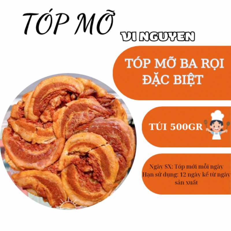 TÓP MỠ BA RỌI ĐẶC BIỆT [Bánh 500gram] - Hút chân không