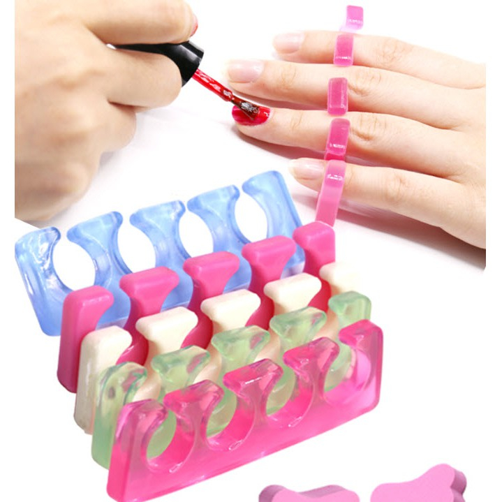 Bộ 2 Miếng Silicon Dụng Cụ Tách Ngón Chân, Ngón Tay Làm Nail