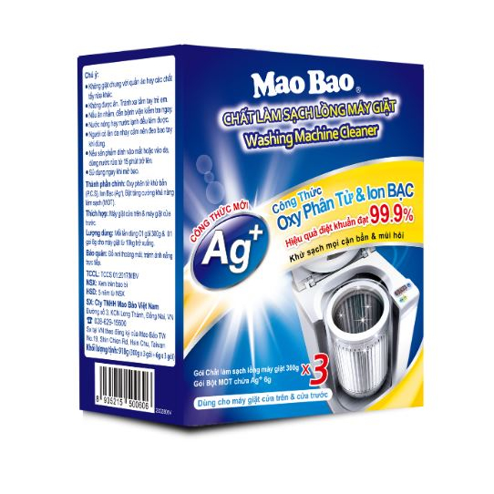 Combo 5 hộp Chất Vệ Sinh Lồng Máy Giặt Mao Bao Chính Hãng