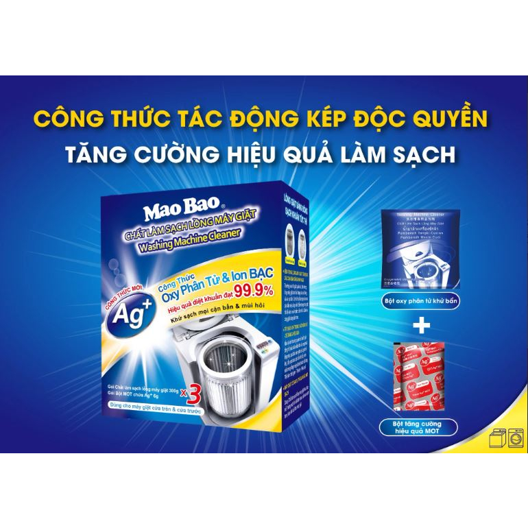 Combo 5 hộp Chất Vệ Sinh Lồng Máy Giặt Mao Bao Chính Hãng