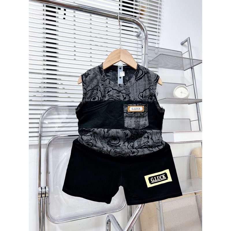 bộ bé trai chất coton rách siêu ngầu 14-27kg