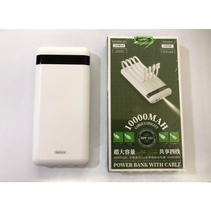 Pin Sạc Dự Phòng Remax RPP-222 10000 mAh Kèm Cáp 3 Đầu