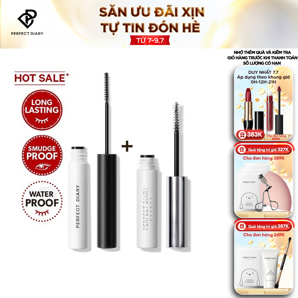 Bộ Đôi Mascara Perfect Diary Chuốt Dài Lông Mi Lâu Trôi