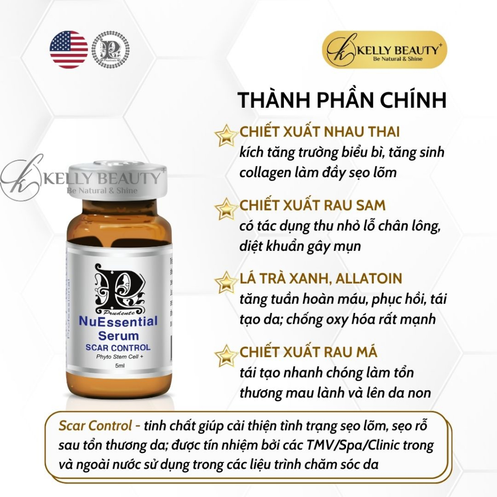 Tế Bào Gốc Mibiti Prudente Scar Control – Làm Đầy Sẹo Lõm, Phục Hồi Da Mỏng Yếu; Trẻ Hóa Da | Kelly Beauty