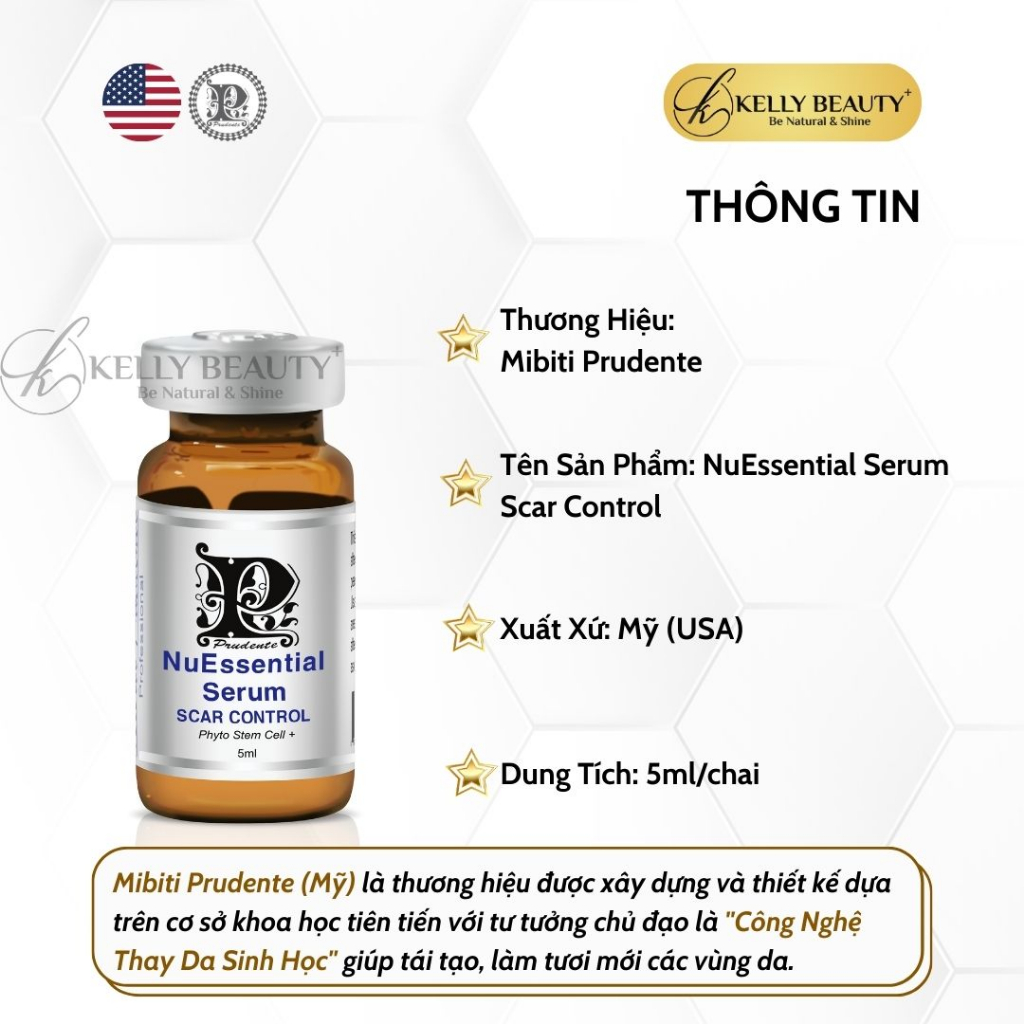 Tế Bào Gốc Mibiti Prudente Scar Control – Làm Đầy Sẹo Lõm, Phục Hồi Da Mỏng Yếu; Trẻ Hóa Da | Kelly Beauty