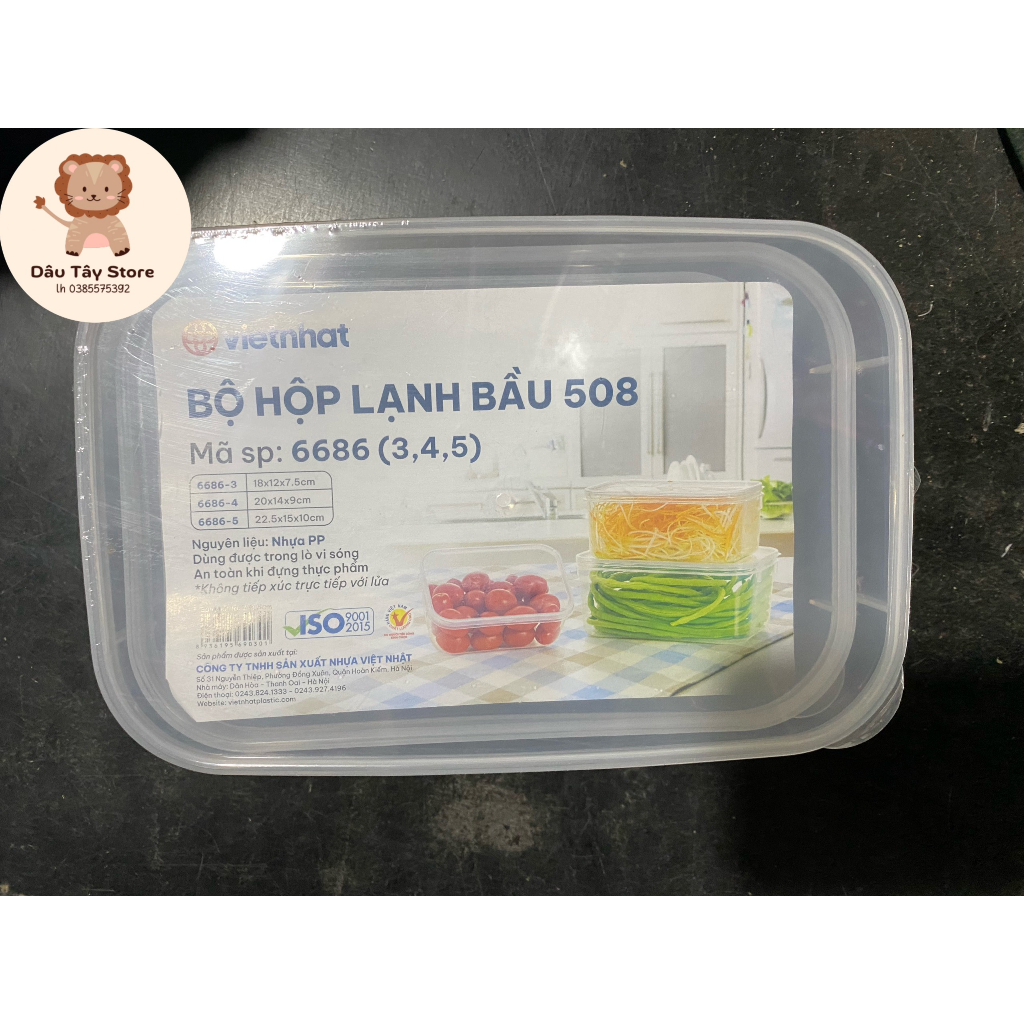 Hộp đựng thực phẩm,bảo quản đông lạnh bộ 3 Việt Nhật 6686 cao cấp