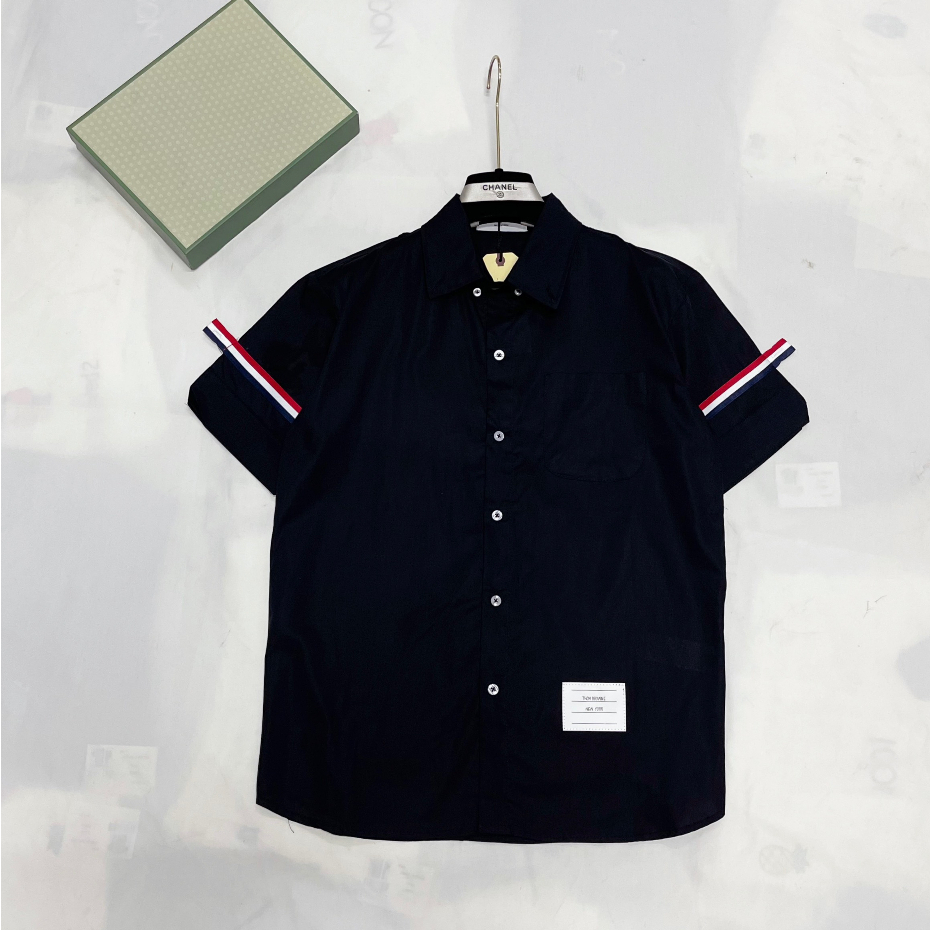 Áo Sơ Mi Thom Mix Viền Tay Hót Trend 2023_Áo Sơ Mi Chất Liệu Vải Thô Tàu Cao Cấp | BigBuy360 - bigbuy360.vn