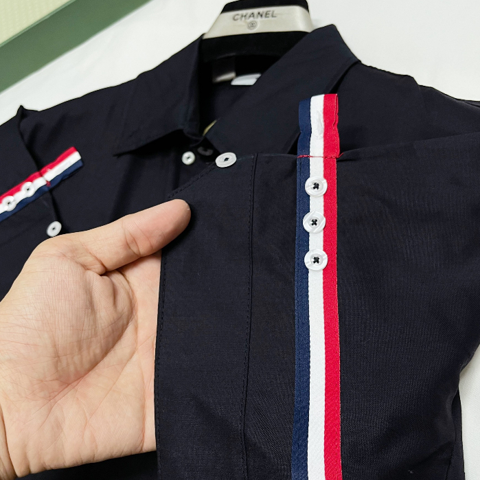 Áo Sơ Mi Thom Mix Viền Tay Hót Trend 2023_Áo Sơ Mi Chất Liệu Vải Thô Tàu Cao Cấp | BigBuy360 - bigbuy360.vn