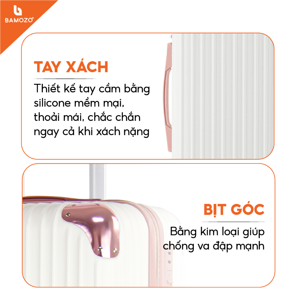 Vali Du Lịch Bamozo 8809 Size 20 Xách Tay Bo Góc Chống Va Đập Bảo Hành 5 Năm