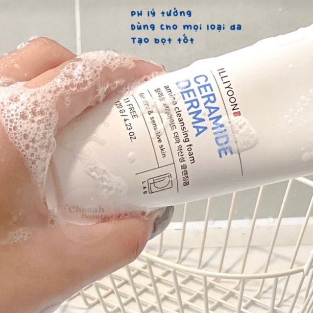 Sữa rửa mặt siêu lành tính, nhẹ dịu, an toàn ILLIYOON Ceramide Derma 120g