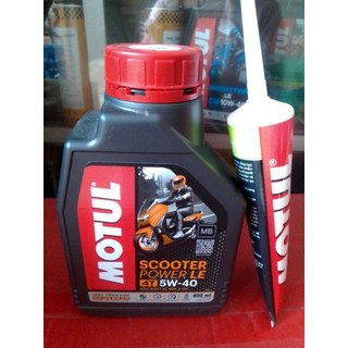 Combo khách gồm nhớt tay ga scooter Power le 5w40 800ml và típ hộp số dùng cho xe tay ga