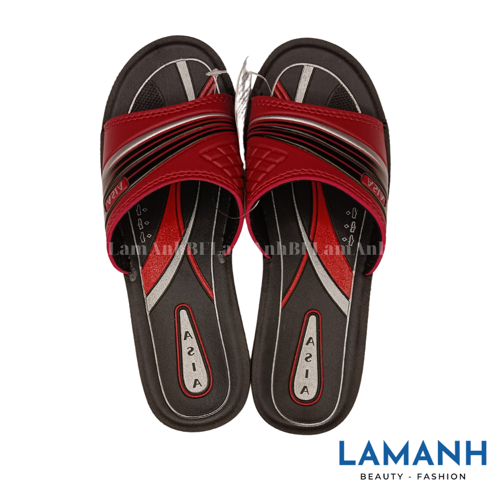 Dép bà già asia quai ngang màu đỏ , nâu DW đế đúc chống trơn trượt êm chân siêu bền
