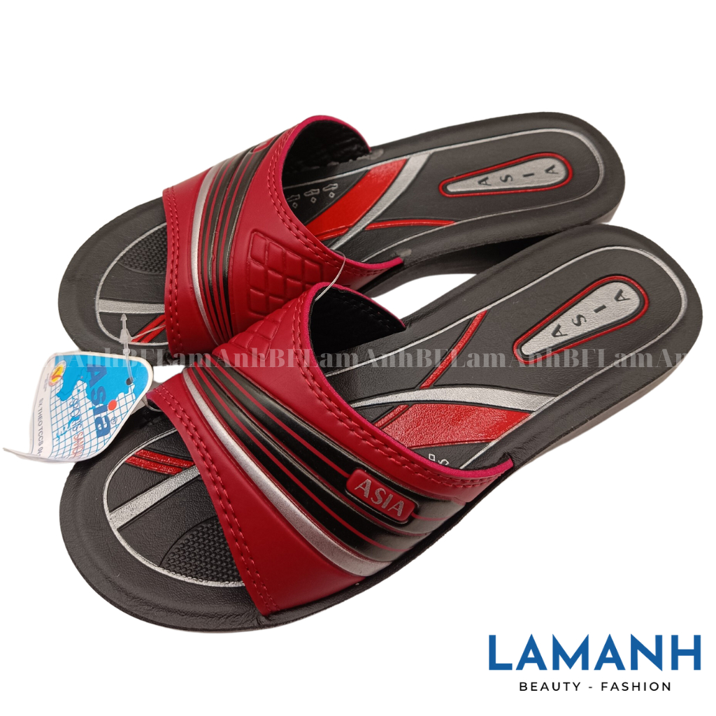 Dép bà già asia quai ngang màu đỏ , nâu DW đế đúc chống trơn trượt êm chân siêu bền