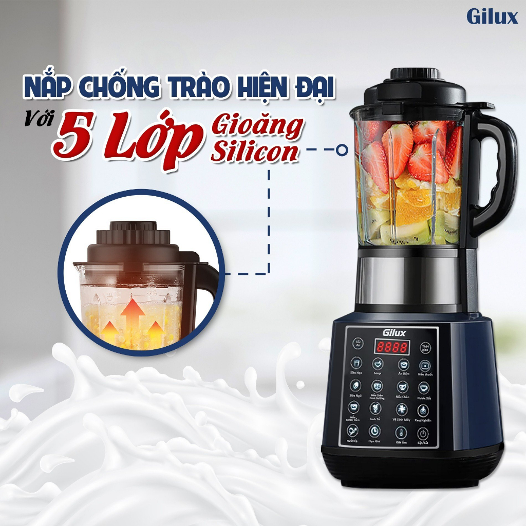 Máy làm sữa hạt Gilux - 15 chức năng xay nấu - Công suất 1800W - Dung tích 1.75l -BH12T