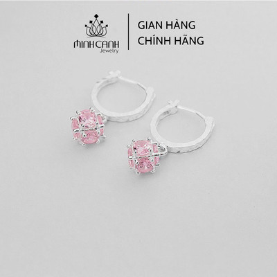 Bông Tai Bạc Trẻ Em Treo Đá Màu - Minh Canh Jewelry
