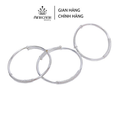 Vòng Bạc Trẻ Em Trơn Mix Xoắn - Minh Canh Jewelry