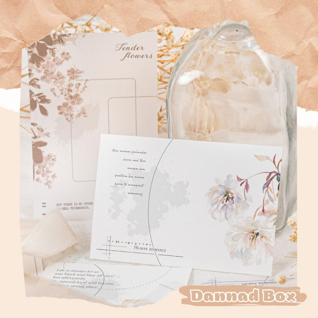 Set 24 Giấy Note Phong Cách Hoa Nhẹ Nhàng Trang Trí Journal (Nhiều Mẫu)