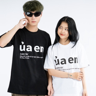 Áo thun ủa em t-shirt trắng đen form rộng unisex nam nữ