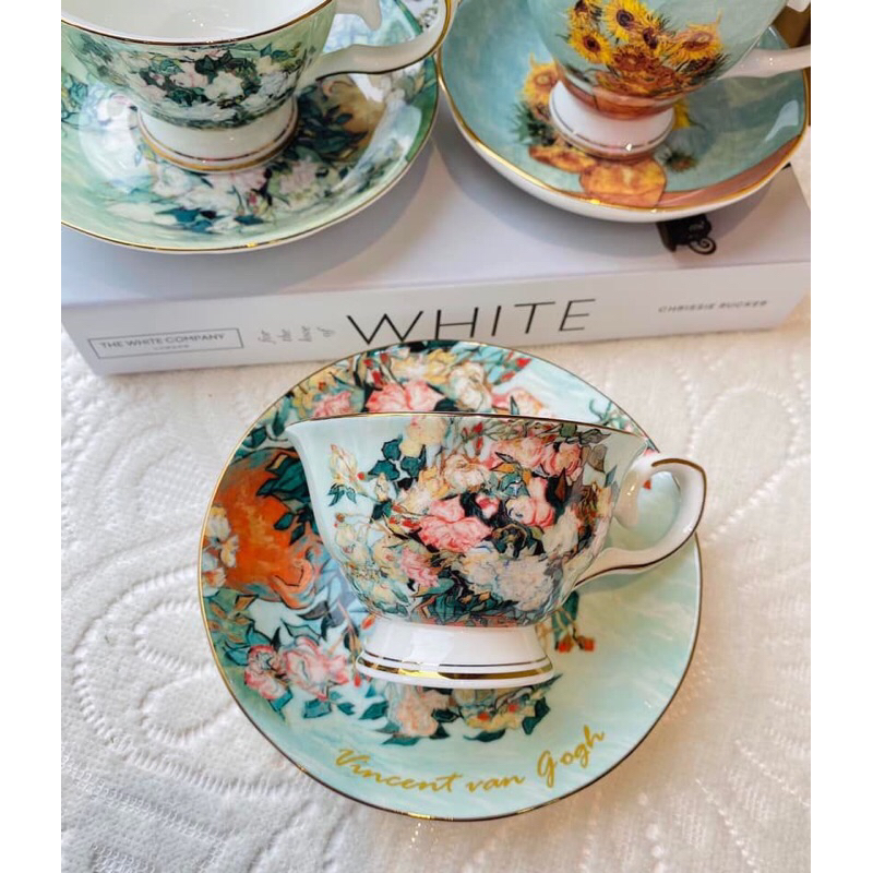 Set tách trà cao cấp hoạ tiết tranh Vangogh