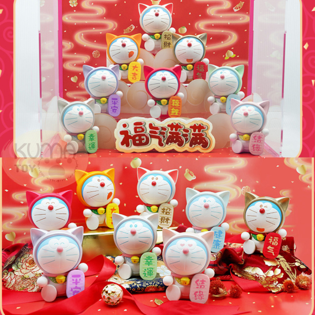 Mô hình 8 Mèo Doraemon May Mắn Tài Lộc, Bình An, Kết Duyên - Figure Doremon Nobita cao cấp