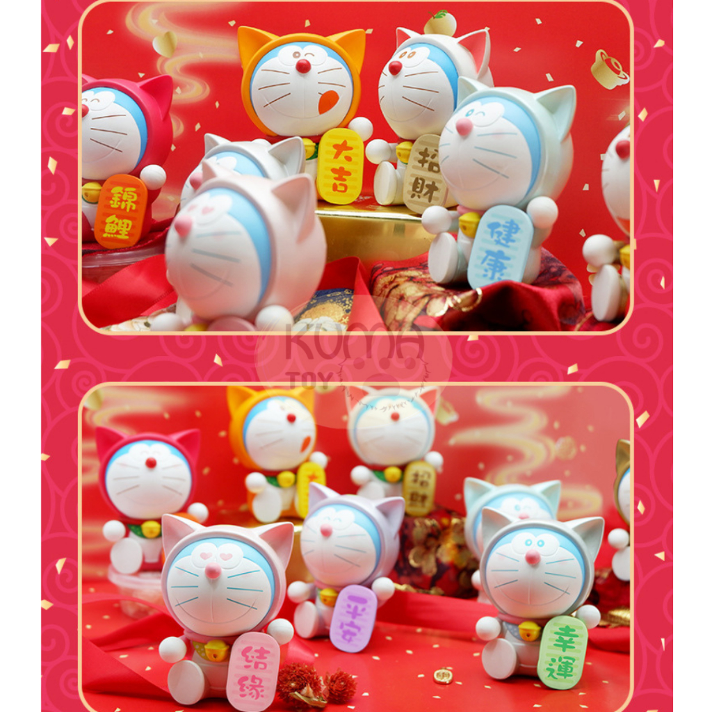 Mô hình 8 Mèo Doraemon May Mắn Tài Lộc, Bình An, Kết Duyên - Figure Doremon Nobita cao cấp