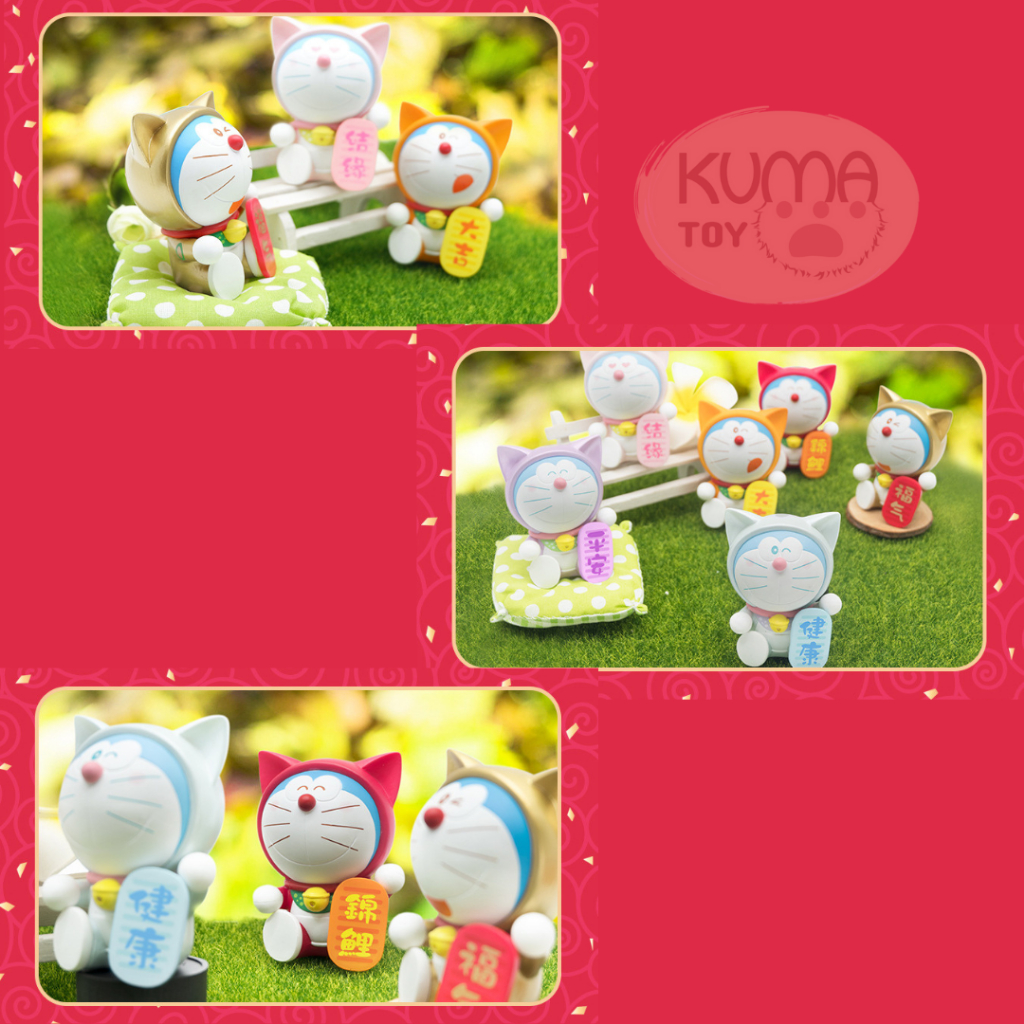 Mô hình 8 Mèo Doraemon May Mắn Tài Lộc, Bình An, Kết Duyên - Figure Doremon Nobita cao cấp