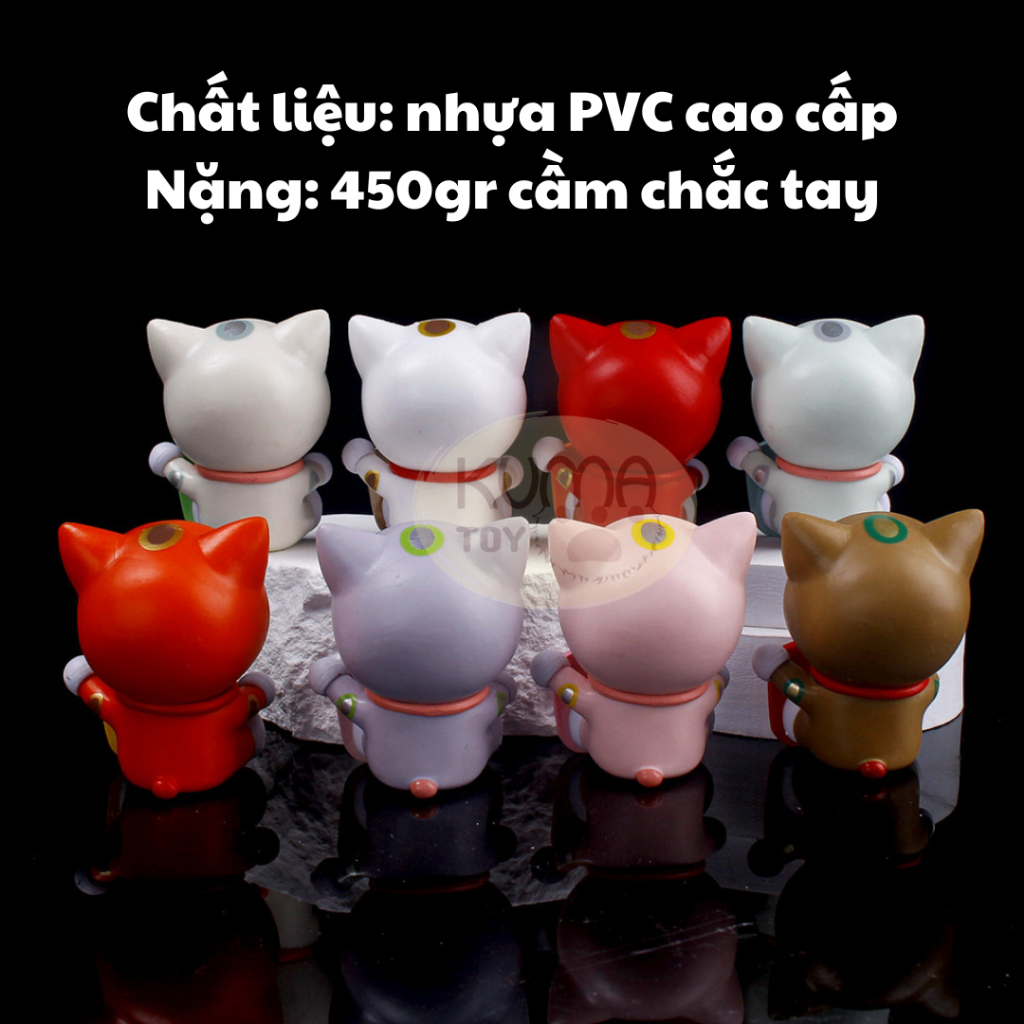 Mô hình 8 Mèo Doraemon May Mắn Tài Lộc, Bình An, Kết Duyên - Figure Doremon Nobita cao cấp